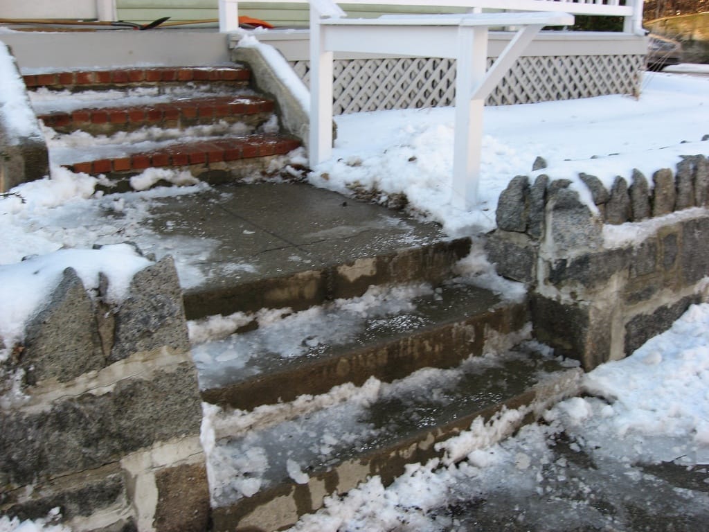 ice on steps